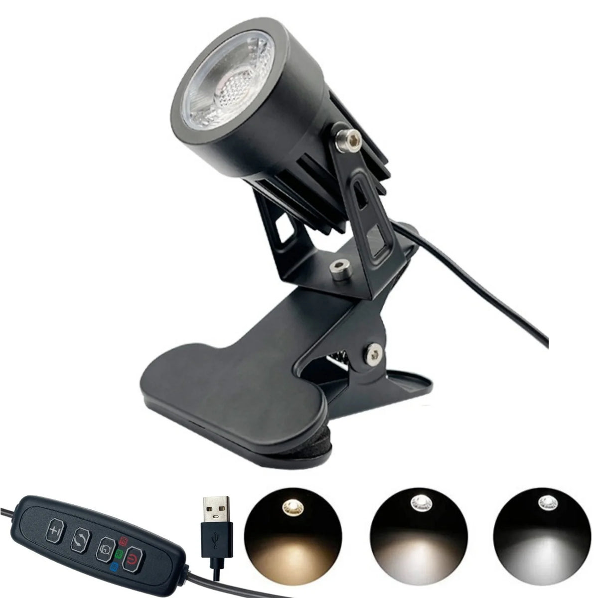 lampe sol led pinces réglable moderne noir clip intégré lumière table chambre atelier