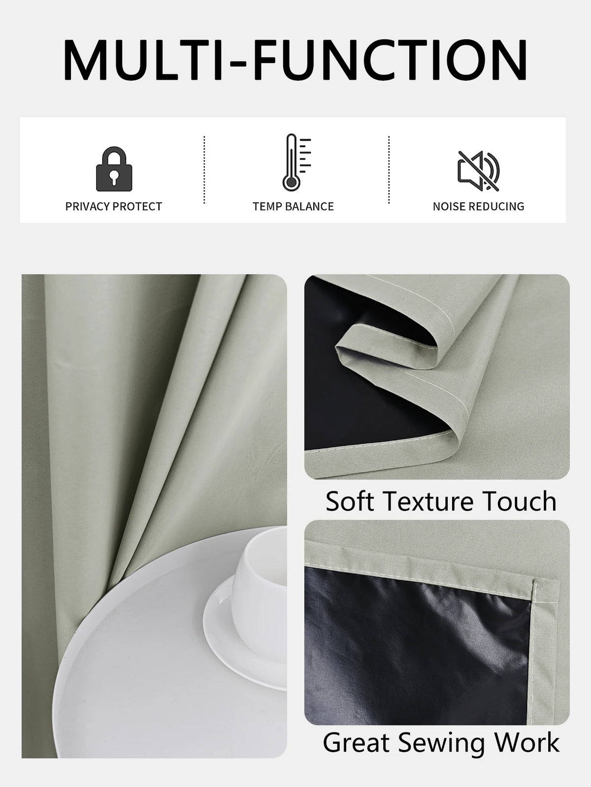 Rideau occultant noir dans une cuisine design