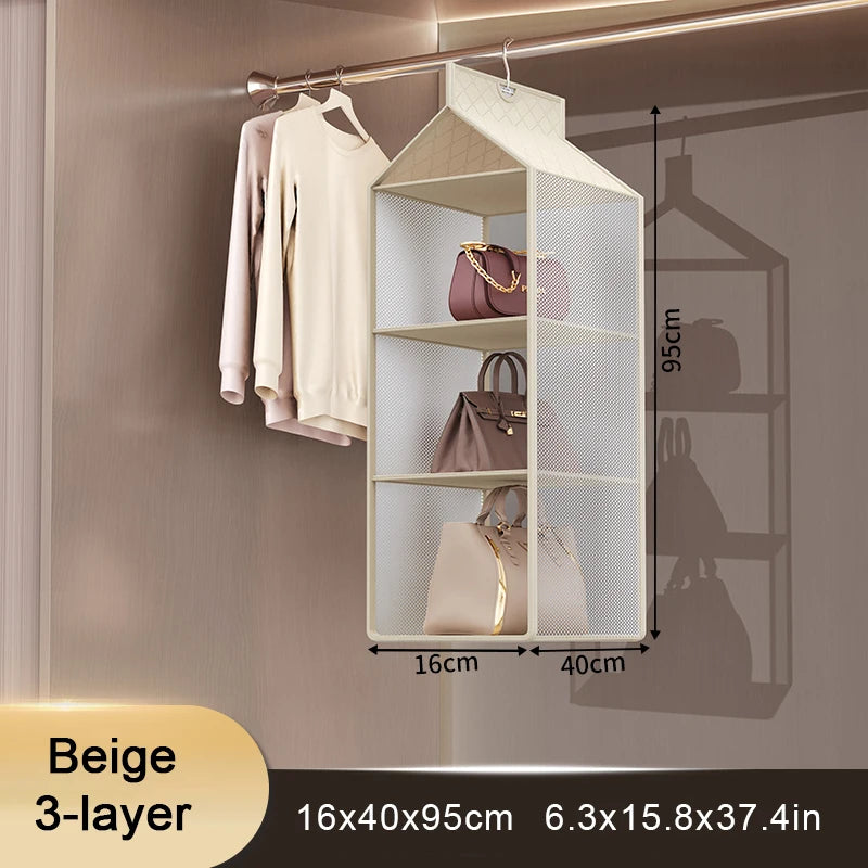 organisateur sacs armoire rangement réutilisable respectueux environnement moderne gris beige noir