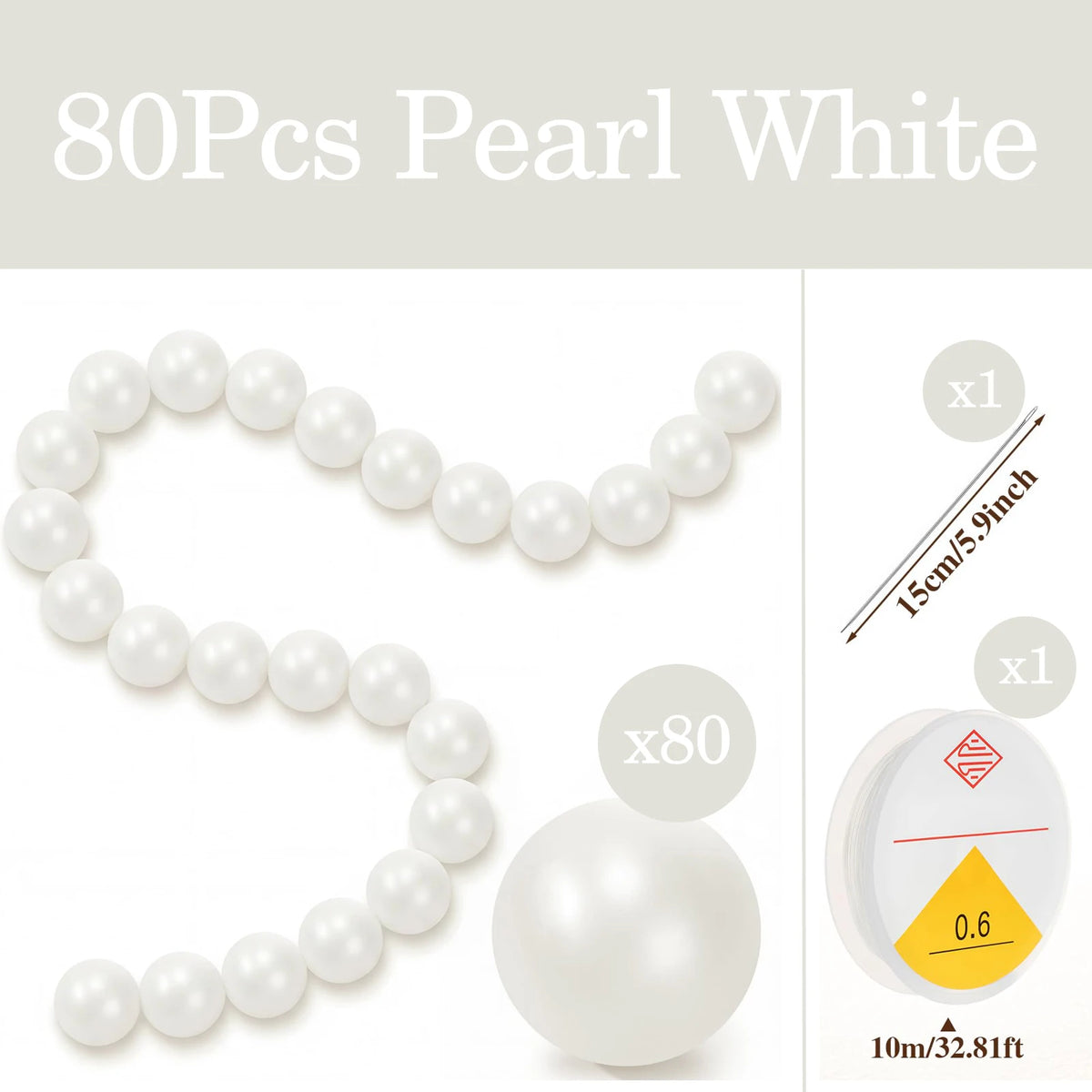 blanches opaques classiques mariage anniversaire décoration suspendue aiguille fil rondes lisses 100pcs 15m