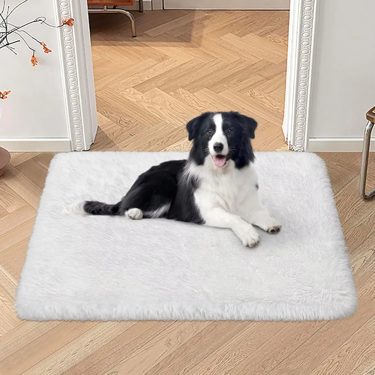 tapis soie laine imperméable gris marron bleu blanc violet peluche épais moderne chiens chats