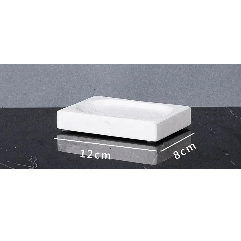 ensemble accessoires salle bain marbre blanc doré distributeur savon porte brosse savon