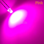 Diodes LED transparentes plat 3mm bleu vert rouge blanc chaud jaune blanc rose violet