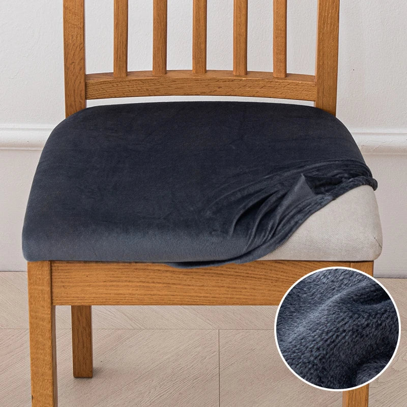 housse chaise extensible velours uni fauteuil cuisine salon moderne lavable