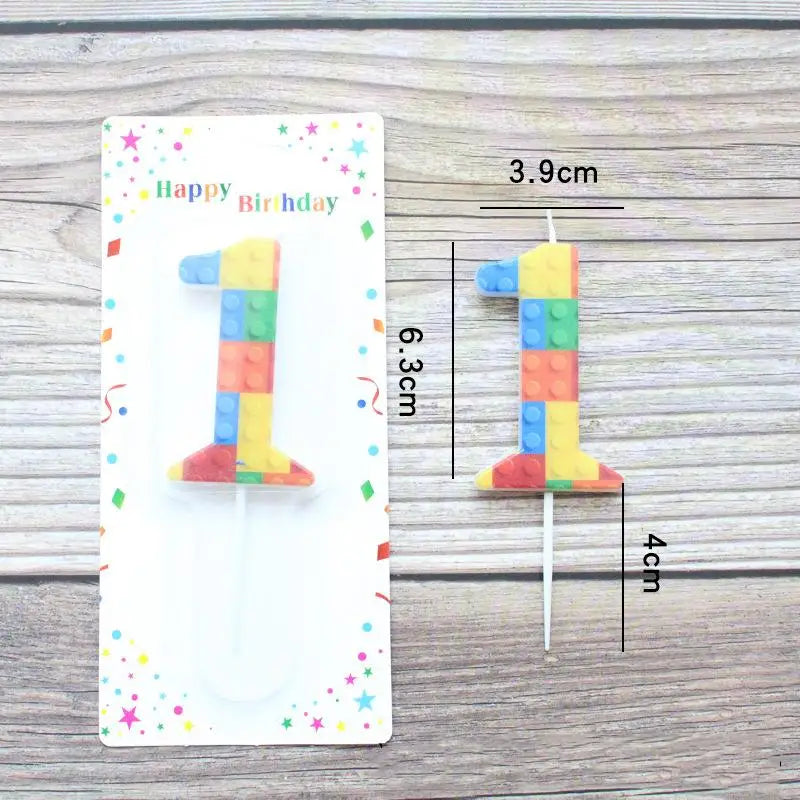 bougies anniversaire chiffres couleurs construction blocs decorative enfantine pique số đến