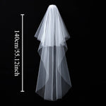 voile mariée double couche dentelle blanc classique clips métalliques transparents photo mariage fiançailles adult