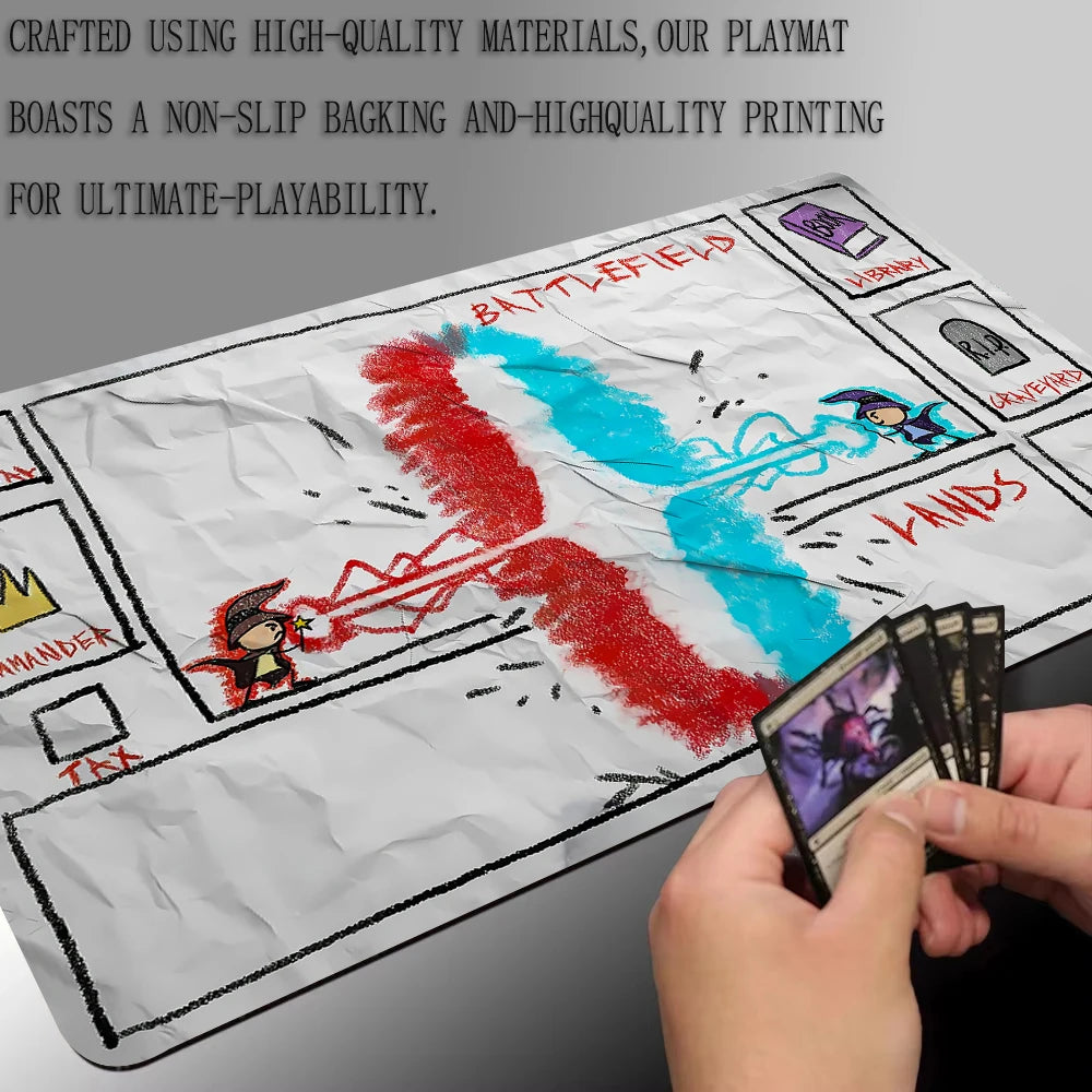 tapis jeu dessin animé non glissant blanc rouge bleu noir waterproof