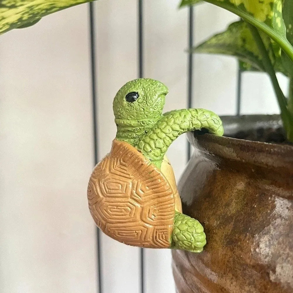 décoration jardin résine tortue vert carapace géométrique réaliste adhésifextérieur suspendu plante pot fantaisie animé