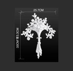 appliques decoratives sculptees floral classique blanc meubles deco mur opacite grande taille DIY