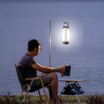 lampe camping pliable led moderne beige noir argenté crochet rechargeable usb