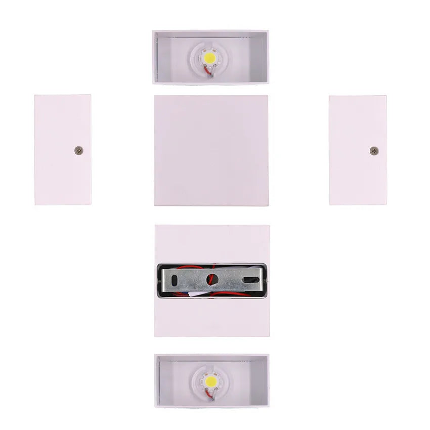 applique murale led moderne noir blanc surface mate 10cm 10cm 5cm minimaliste fixée mur