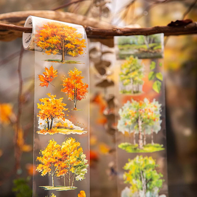 ruban decoratif transparent fleurs arbres paysages scrapbooking collage artisanat travaux manuels