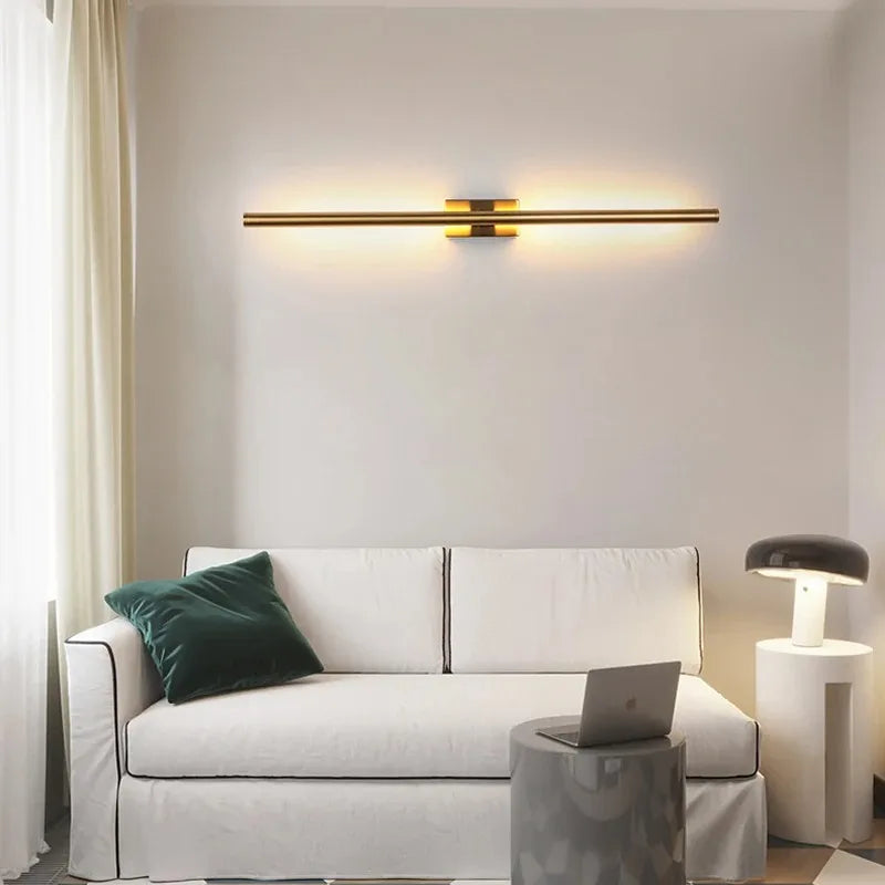 Lampes murales modernes or noires LED éclairage quotidien 60cm 80cm 100cm