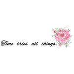 autocollant mural moderne bouquet fleurs inspirantes quotes chambre salon pvc adhésif rose vert noir