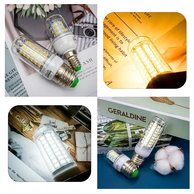 ampoules led blancs grains maïs modernes e14 e27 salon chambre 360 lumens