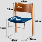 chaise moderne bois massif tissu flanelle couleur marron foncé bleu marine salle manger