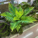 plantes artificielles fougère boston feuilles vertes jaunes decoration exterieure intérieure naturelle réaliste