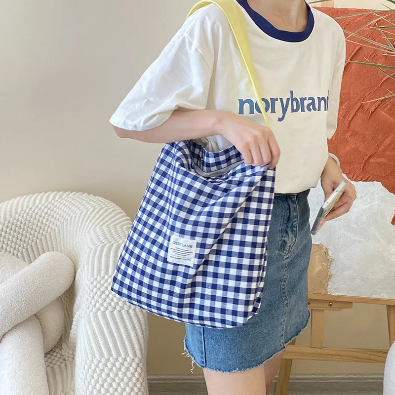 sac bandoulière femme toile carreaux blanc bleu marron rose opaque c'est vie porte cartes