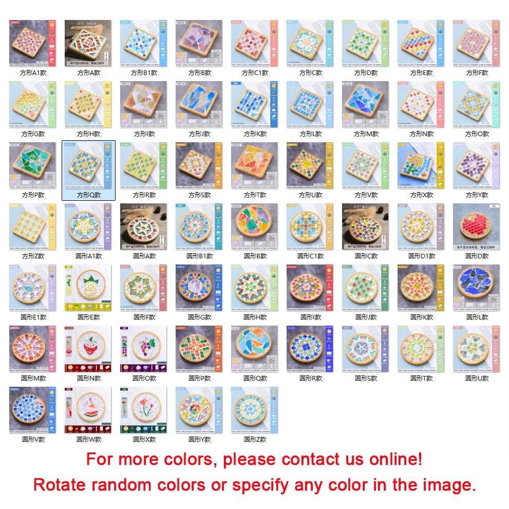 coasters mosaïque multicolores créatifs artisanal diy bambou transparents opaques