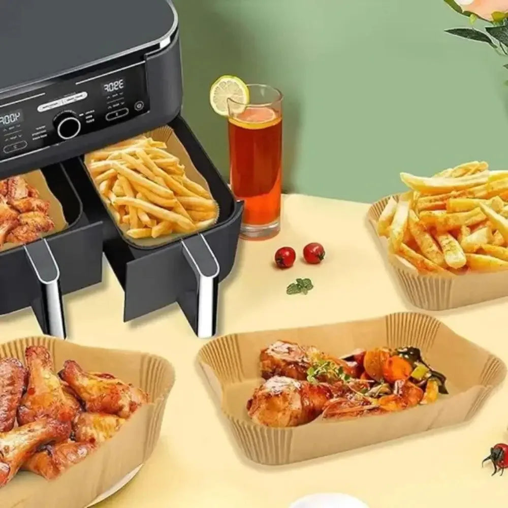 tapis cuisson carton ondulé friteuse air barbecue respectueux environnement 50 100 pièces marron clair