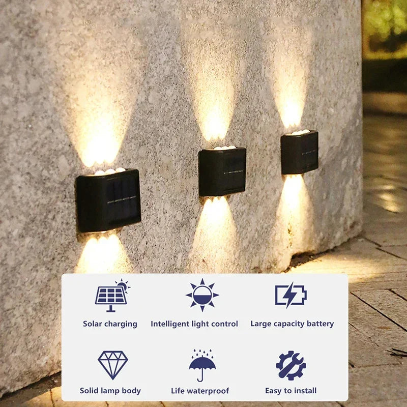 lampe murale solaire moderne led noire panneau solaire blanc diffuseurextérieur ip65 étanche