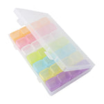 boîte rangement transparent compartiments multicolores accessoires nail art bijoux strass organisation pratique moderne