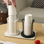 porte gobelets ondulés moderne gobelets carton blancs logo noir base large stable cuisine