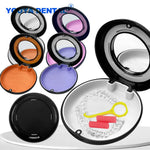 boîte rangement accessoires dentaires noir bleu moderne miroir orange rose violet