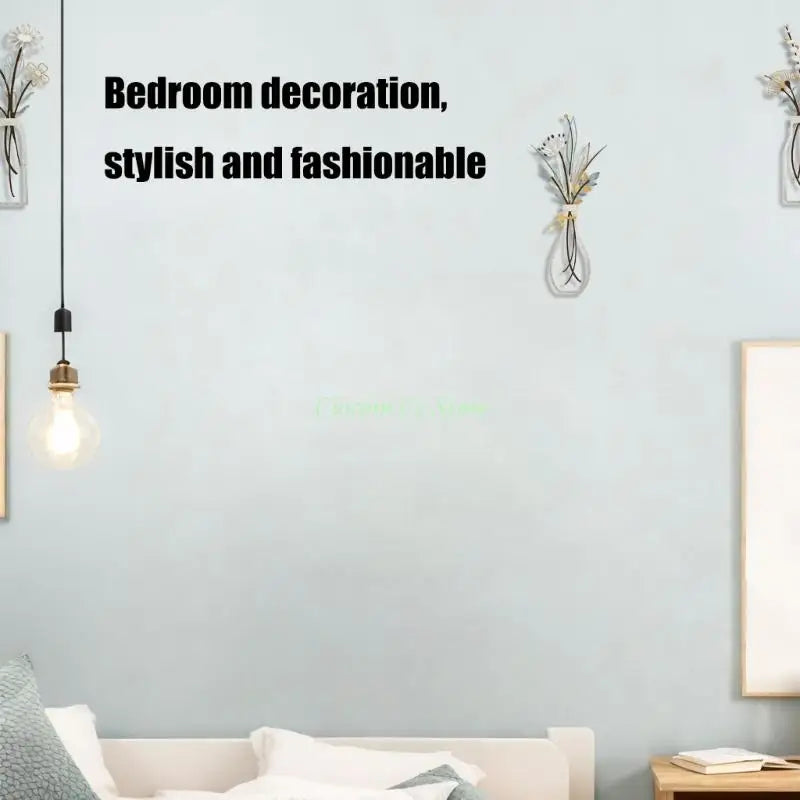 décoration murale moderne fleurs stylisées blanc doré vert branches adhésif chambre salon élégante