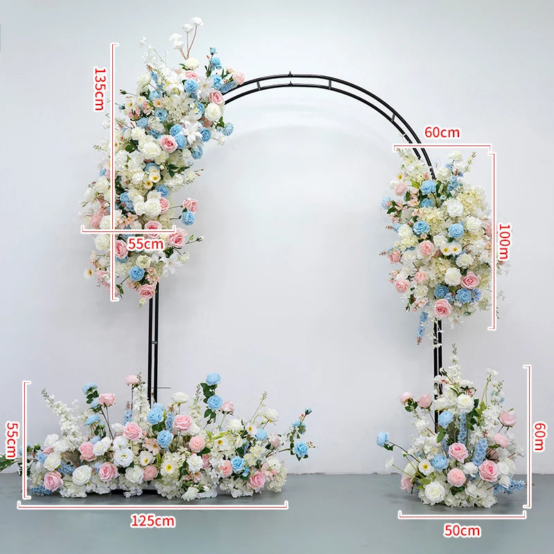 décoration événement arches fleurs artificielles romantique mariage baby showerintérieur pastel