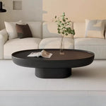 table basse ovale moderne bois minimaliste salon wabi stillwind
