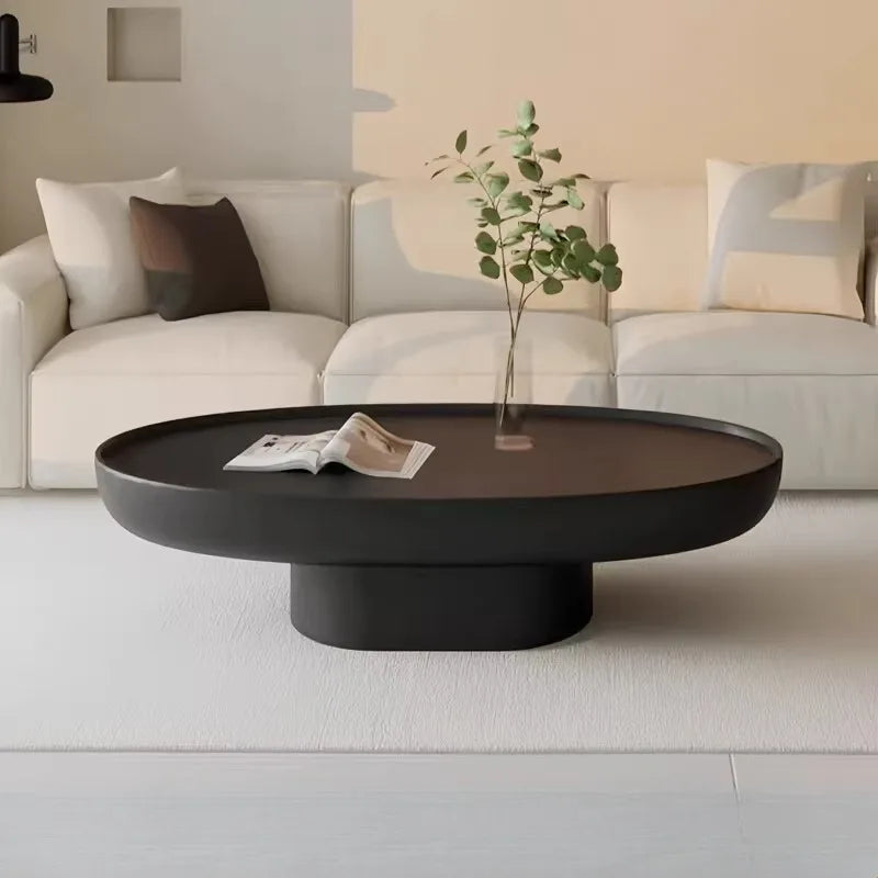 table basse ovale moderne bois minimaliste salon wabi stillwind