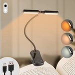 lampe lecture rechargeable 14 led pince usb couleurs intensités moderne minimaliste