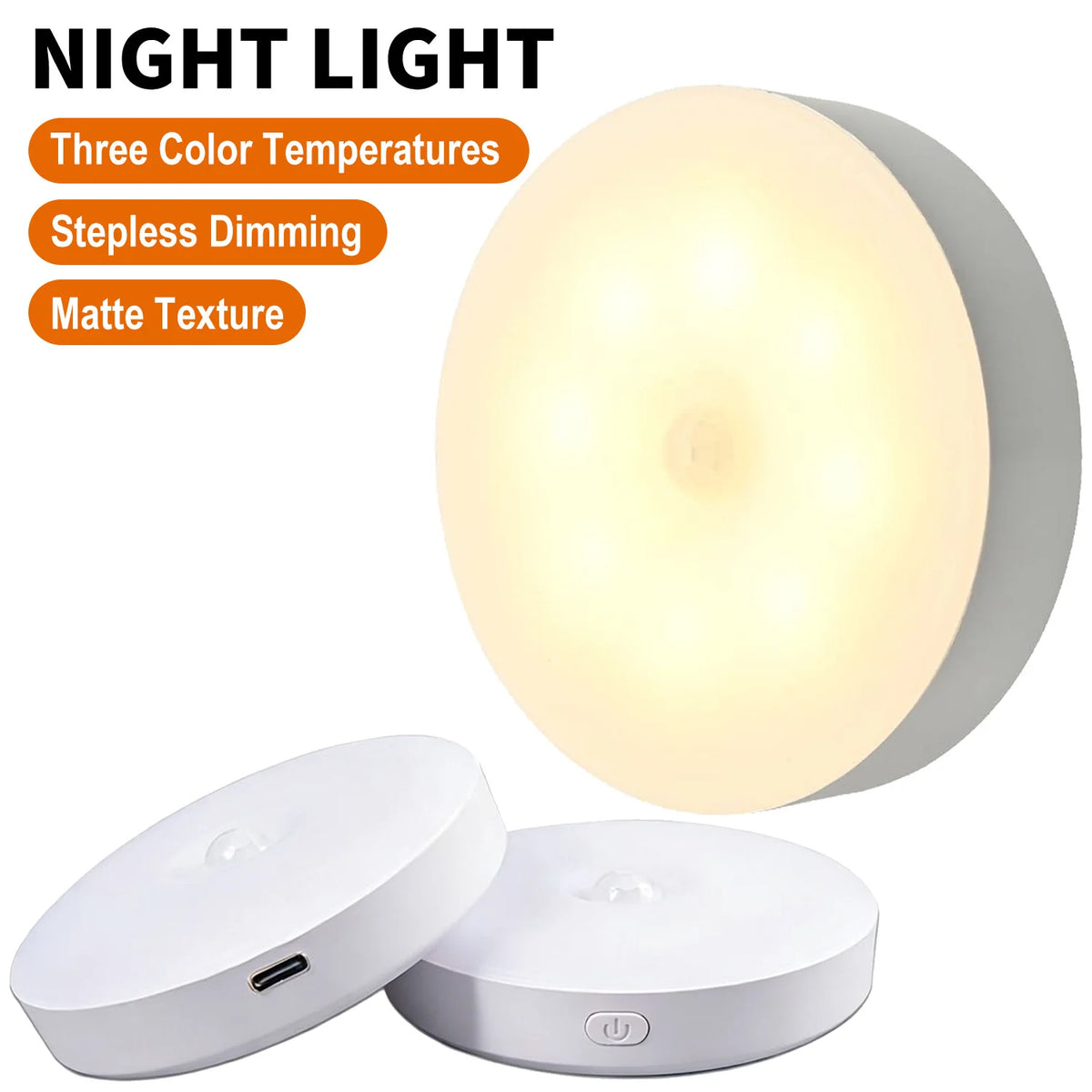 lampe nuit blanc moderne aimantée port type détection mouvement gradation progressive