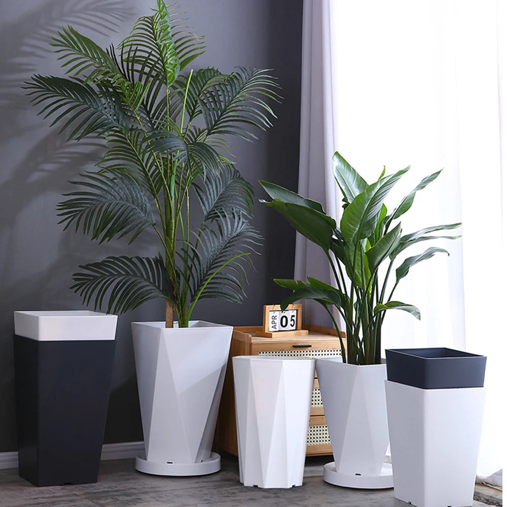 pots fleurs blancs modernes décoration intérieure plante artificielle minimaliste