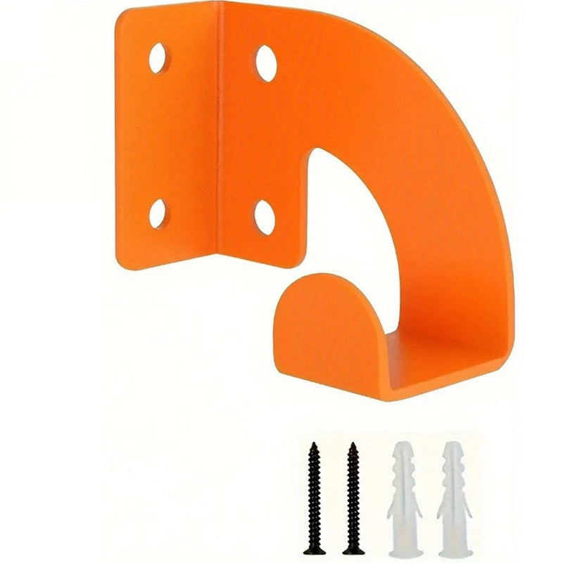support murailles outils acier robuste jardin scie sécateur pelle orange noir perforations utilitaire