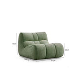 Fauteuil moderne tissu bouclé beige clair coussins d'assise dossier minimaliste