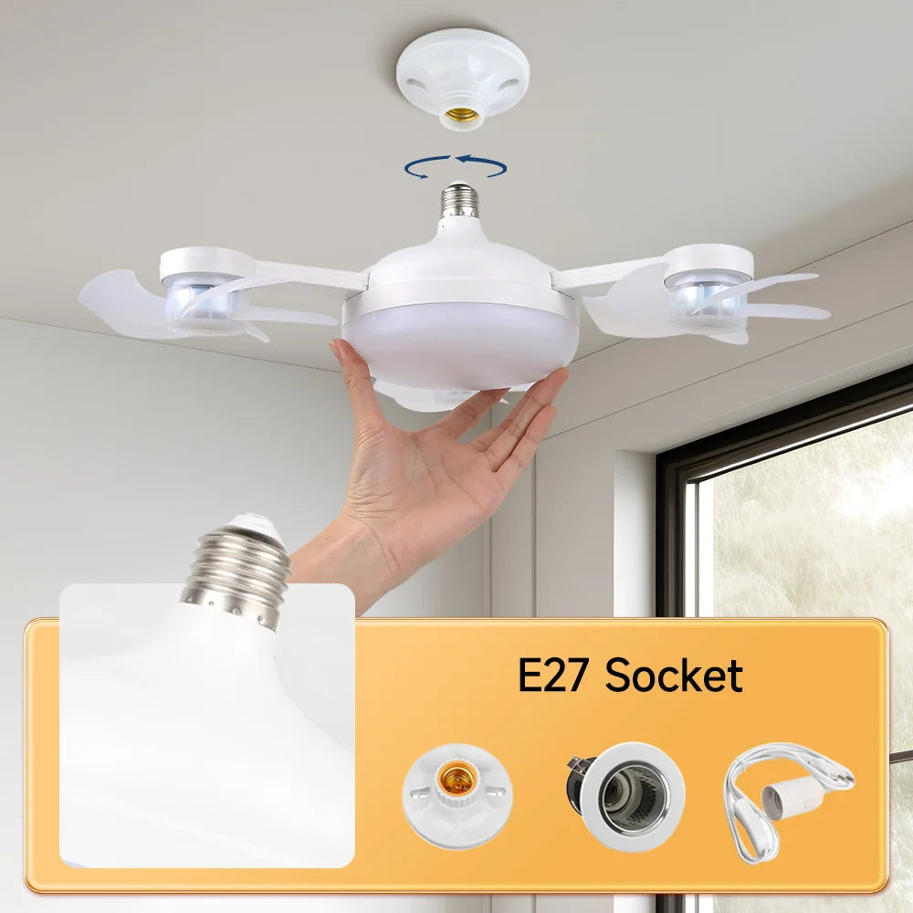 ventilateur plafonnier lampe led blanc moderne télécommande pale blanche chambre salon