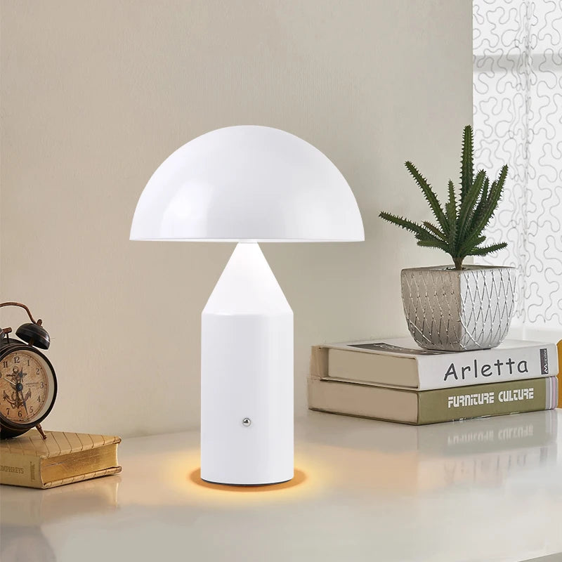 Lampe champignon LED tactile or