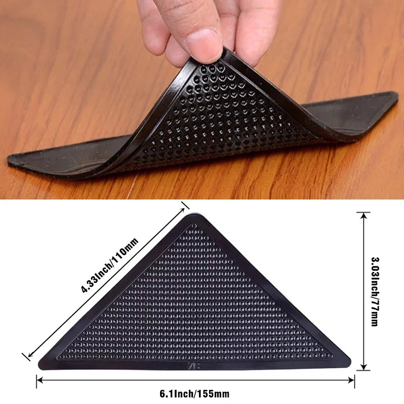 tapis anti dérapant triangle caoutchouc noir adhésif salle bain respectueux environnement utilitaire