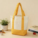 sac fourre tout toile décontracté polyvalent femme ouvert rectangulaire casual vert jaune rouge bleumarine