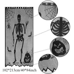 rideau halloween noir toile d'araignée chauves souris imperméable réutilisableextérieurintérieur