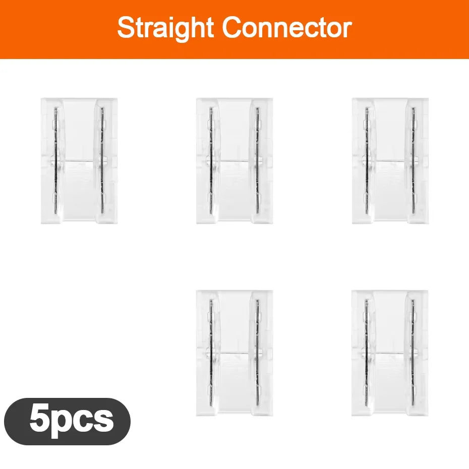 connecteurs ruban led angle droit droit broches adhésif transparent noir