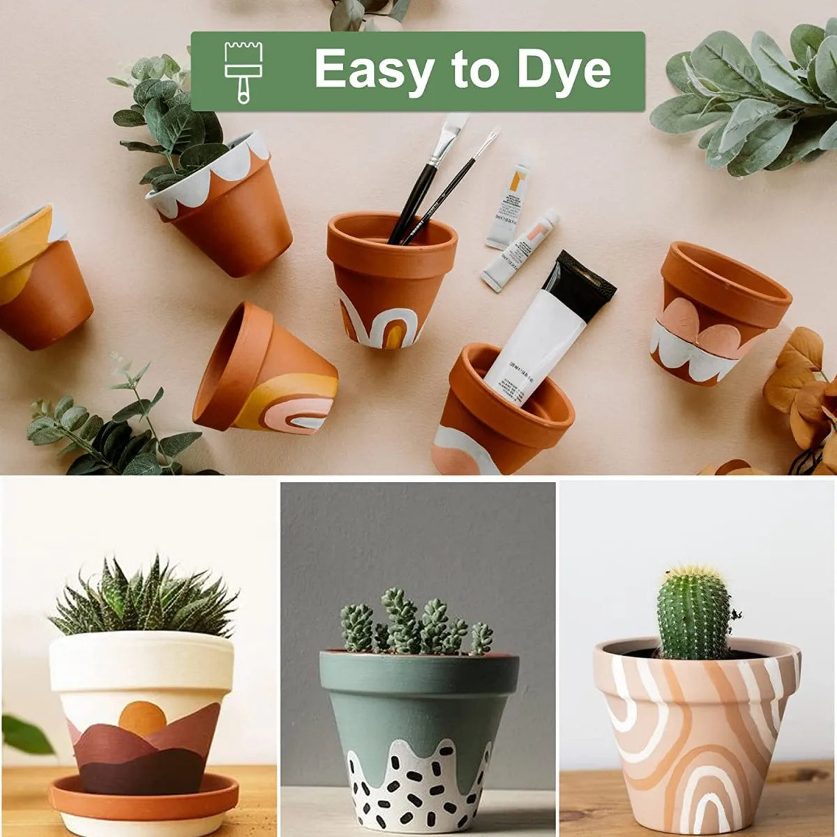 pots terre cuite succulentes plantes cactus drainage artisanal motifs peints