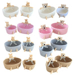 paniers tissu tressé blanc rose gris beige respectueux environnement moderne rustique ornemental large petit