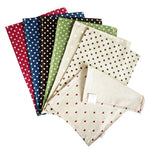 serviettes polyester coton rouge bleu marine vert beige coeurs points classique