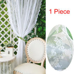 rideau dentelle florale romantique bord ondulé transparent fenetre noir blanc vintage