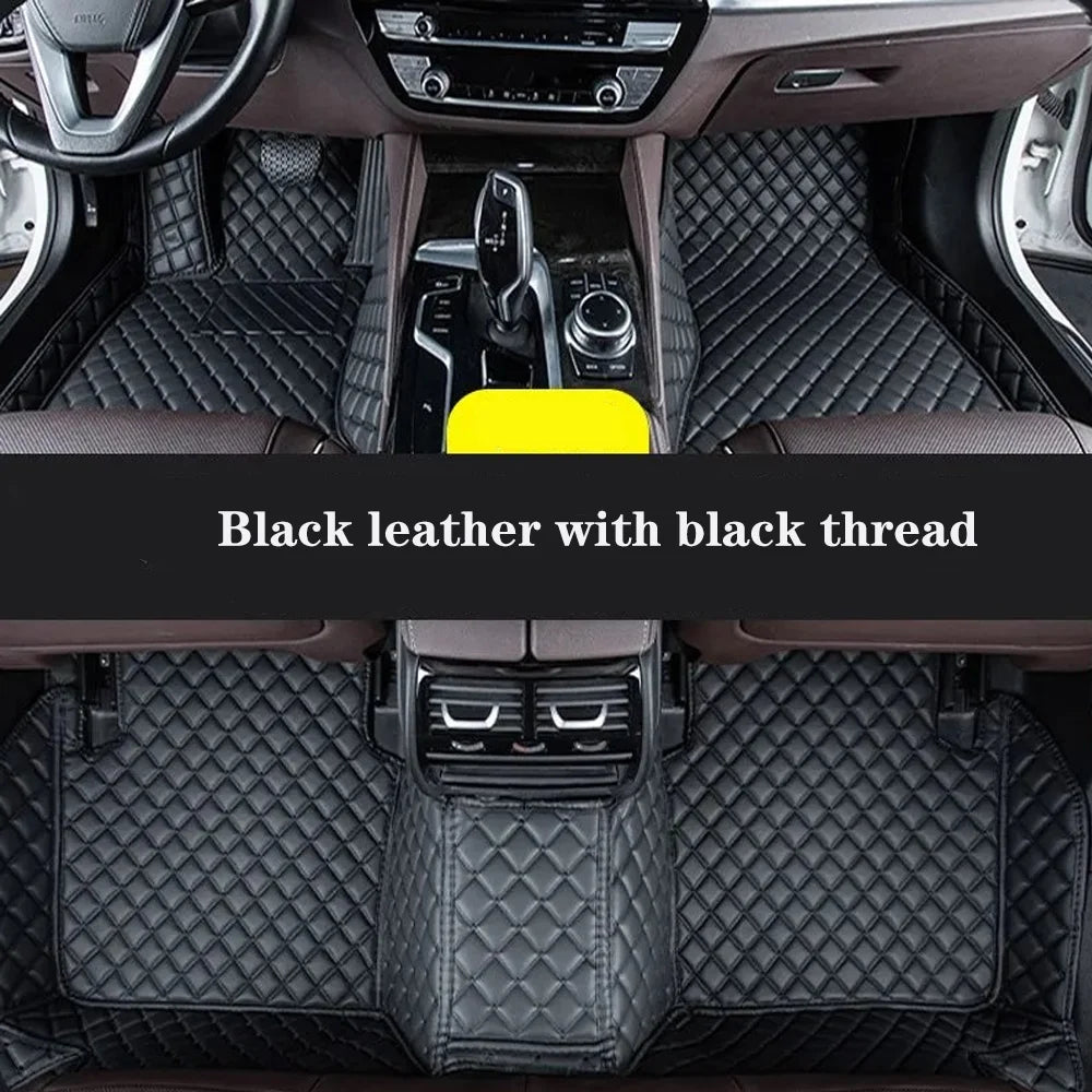 tapis sol voiture cuir artificiel texture moelleuse motif géométrique moderne élégant noir poche rangement