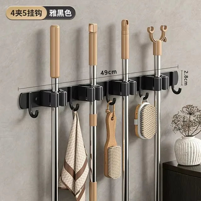 porte balais moderne acier inoxydable rangement salle bain brosse torchon accessoires nettoyage multifonctionnels