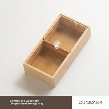 plateau rangement bambou bois naturel minimaliste fruits gâteaux thé collations